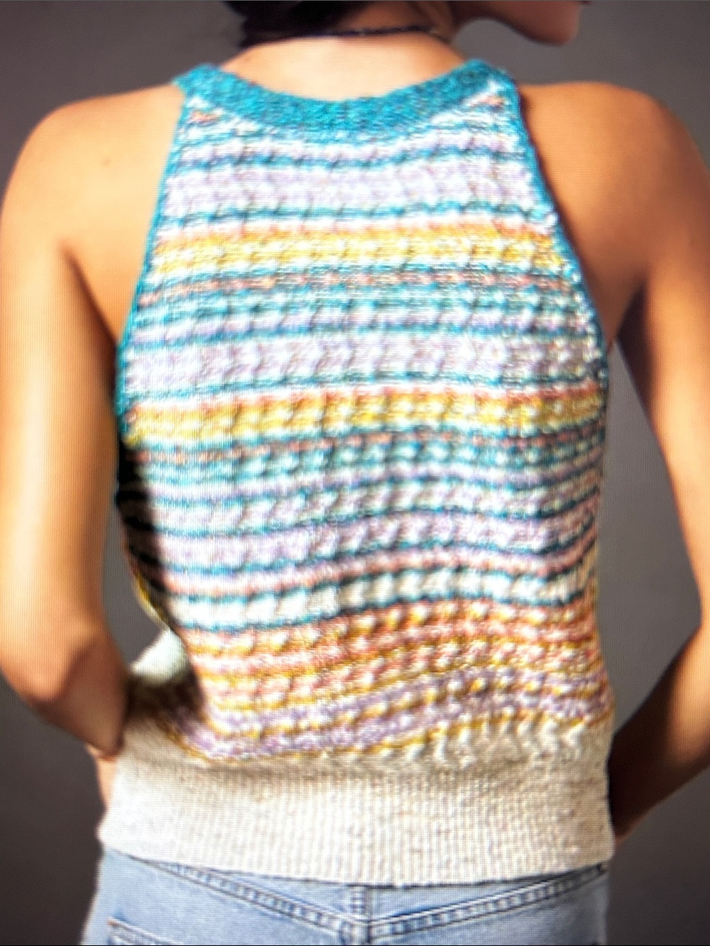 Anthropologie’s Pilcro Samalona Multicolor Gradient Button-Front Sweater Tank - Picture 10 of 11